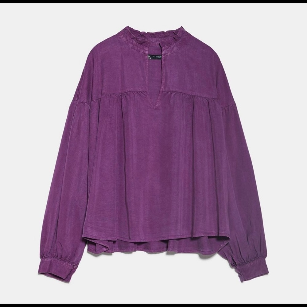 Zara Flowy Full Cut Blouse in Lilac Purple